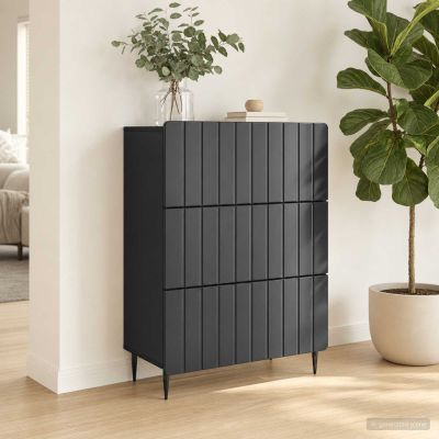 vidaXL Zásuvkový kabinet 66 x 34,5 x 92 cm Kompozitné drevo Čierna