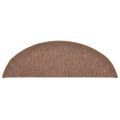 vidaXL Schodové rohože 30 ks 56x17x3 cm hnedé polkruhové
