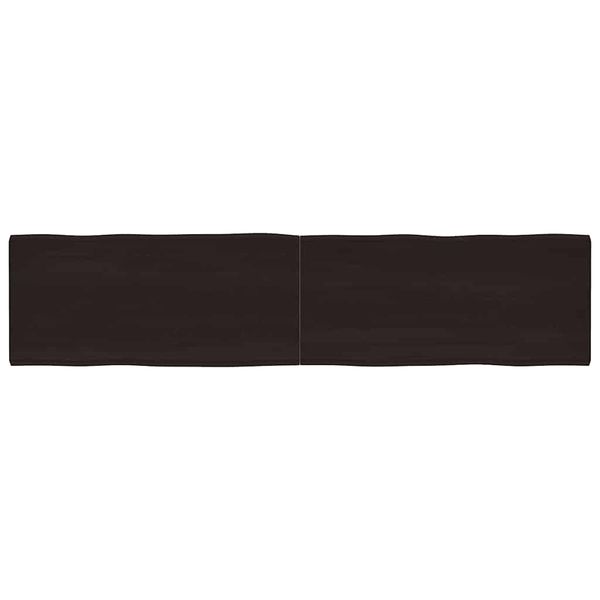 vidaXL Stolová doska tmavohnedá 220x50x(2-4)cm ošetrený masív hrany