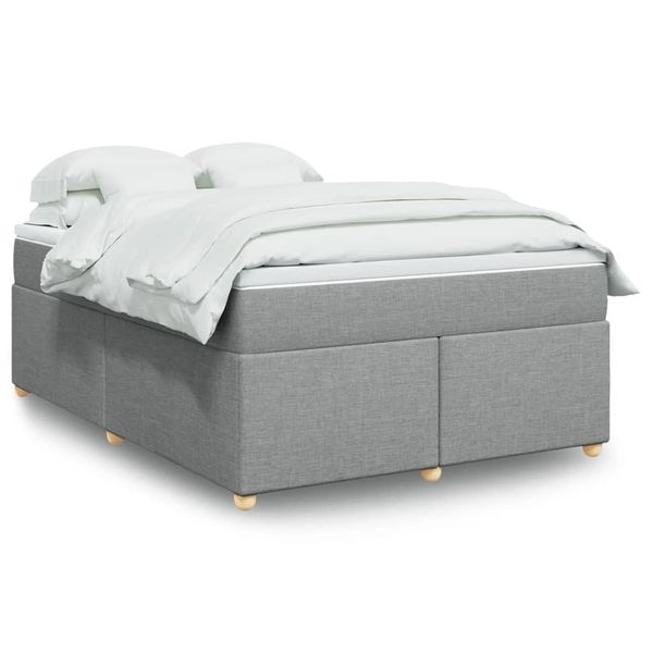 vidaXL Boxspring posteľ s matracom bledosivý 140x190 cm látka