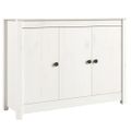vidaXL Komoda biela 100x35x74 cm borovicový masív