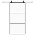 vidaXL Posuvné dvere s kovaním čierne 102x205 cm ESG sklo