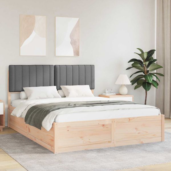 vidaXL Rám postele s čalúneným čelom Tmavo šedá 160 x 200 cm