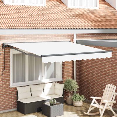 vidaXL Rám markízy Biely 350 x 250 cm Polyester s PU povrchom
