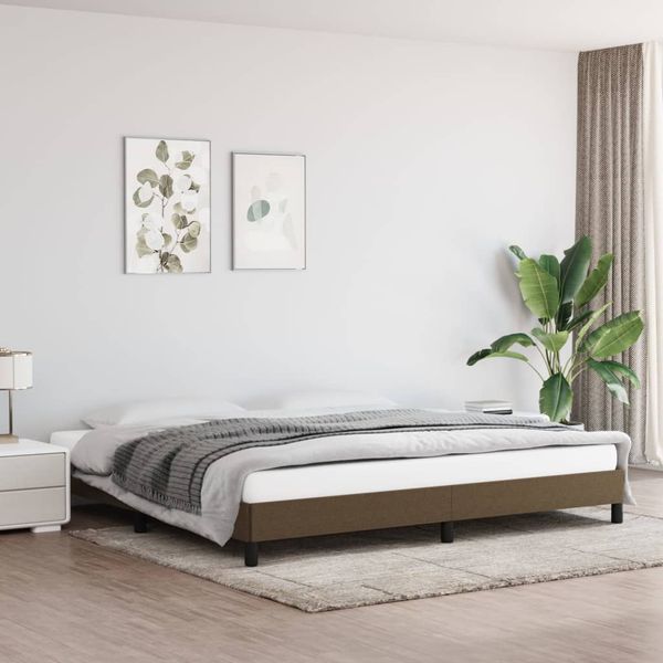 vidaXL Posteľ bez matraca tmavohnedá 200x200 cm látka
