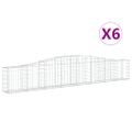 vidaXL Oblúkový gabionový kôš 6 ks 400x30x60/80 cm pozinkované železo