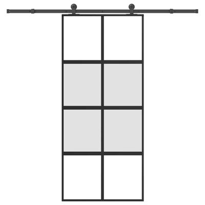 VidaXL posuvné dvere so sadou kovania 90x205 cm tvrdené sklo a hliník