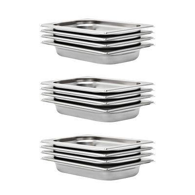vidaXL Gastronádoby 12 ks, GN 1/4, 40 mm, nehrdzavejúca oceľ
