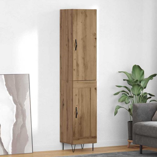 vidaXL Highboard Remeselný dub 34,5 x 34 x 90 cm Kompozitné drevo