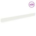 vidaXL Obrubník trávnika 20 ks 103 x 10 cm Oceľ Biela