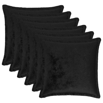 vidaXL Poťah na podložku 6 pcs HOUTEN Čierna 40 x 40 cm Flanel