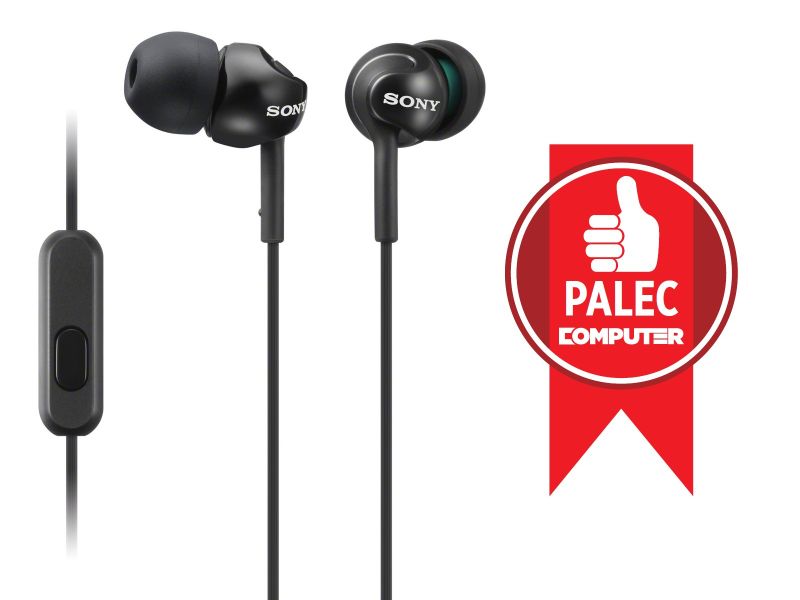 SONY slúchadlá MDR-EX110AP, handsfree, čierne