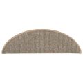vidaXL Schodové rohože 15 ks 56x17x3 cm hnedé polkruhové