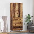 vidaXL Highboard Staré drevo 69,5 x 34 x 180 cm Kompozitné drevo