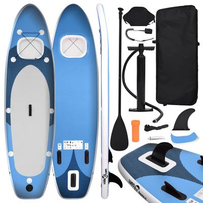vidaXL Nafukovací Stand up paddleboard, morská modrá 300x76x10 cm