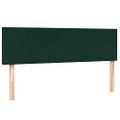 vidaXL Posteľný rám boxsping s matracom a LED tmavozelený 140x220 cm zamat