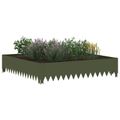 vidaXL Obrubník trávnika 4 ks 100 x 100 x 20 cm Oceľ Olivovo zelená