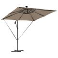 vidaXL Slnečník 249 x 249 x 250 cm Polyester a hliník Sivohnedá