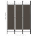 vidaXL Paraván s 3 panelmi, antracitový 120x180 cm
