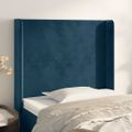 vidaXL Čelo postele so záhybmi tmavomodrá 103x16x118/128 cm zamat