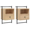 vidaXL Nočné skrinky nástenné 2 ks dub sonoma 40x30x61cm kompoz. drevo