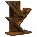 vidaXL Polica na knihy Tree 3-podlažná 30 x 18 x 40 cm Dymový dub