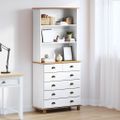 vidaXL Klietka ASKIM Biela 91 x 40 x 200,5 cm Masívne borovicové drevo