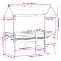 vidaXL Vysoká posteľ so strechou 80x200 cm borovicový masív