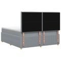 vidaXL LED boxspring posteľ s matracom Svetlosivá 140 x 200 cm Látka