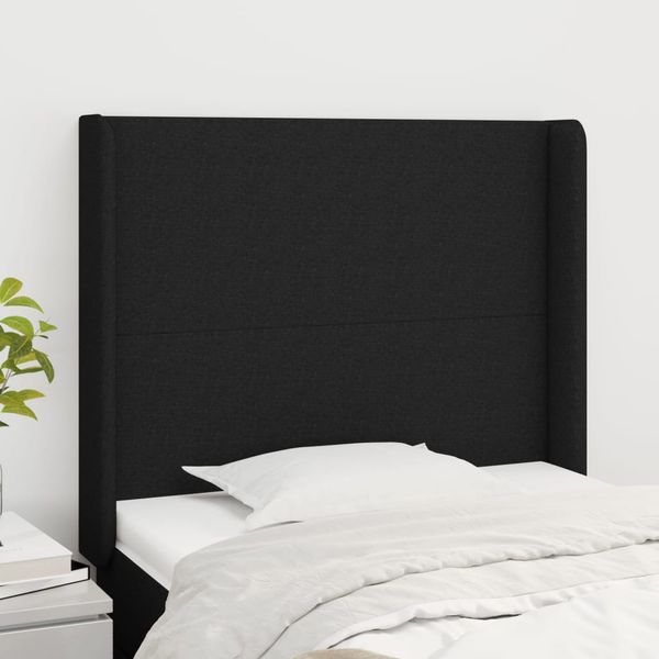 vidaXL Čelo postele so záhybmi čierne 83x16x118/128 cm látka