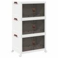 vidaXL stohovateľný úložný box kolesami 3vrstvový 75L 64x39,5x110,5 cm