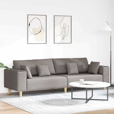 vidaXL Pohovka s vankúšom Sivohnedá 250 x 77 x 76 cm látka