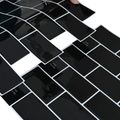 vidaXL Subway dlažba 50 ks Čierna 30 x 30 cm Polyuretán a PET