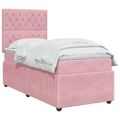 vidaXL Posteľ boxspring s matracom Ružová 100 x 200 cm Zamat