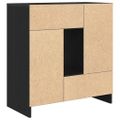 vidaXL Komoda so zásuvkami a dvierkami, dub čierny 70,5x34x74,5 cm