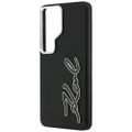 Puzdro Karl Lagerfeld so zrnitou štruktúrou Signature Metal Resin Logo pre Samsung Galaxy S26 Ultra čierne