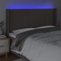 vidaXL Čelo postele s LED sivohnedé 183x16x118/128 cm látka