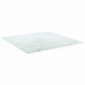 vidaXL Stolová doska, biela 80x80cm 6mm tvrdené sklo, mramorový dizajn