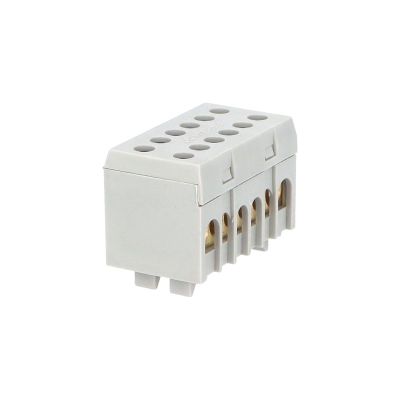 Mostík A 8+4 (svork.8x16mm2, 4x25mm2) krytý dvojradový, IP20, sivý, 130A, na DIN /2020238