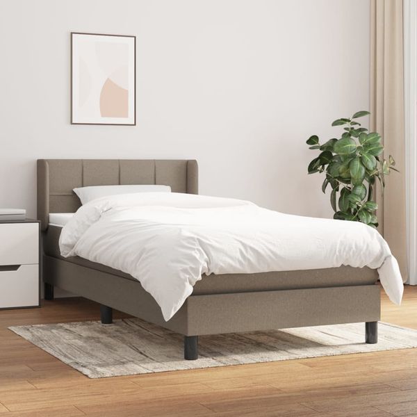 vidaXL Boxspring posteľ s matracom sivohnedý 100x200 cm látka