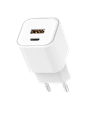Setty wall charger USB-A + USB-C 20W LSGaN-AC-200 white