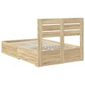 vidaXL Rám postele Sonoma dub 135 x 190 cm Kompozitné drevo
