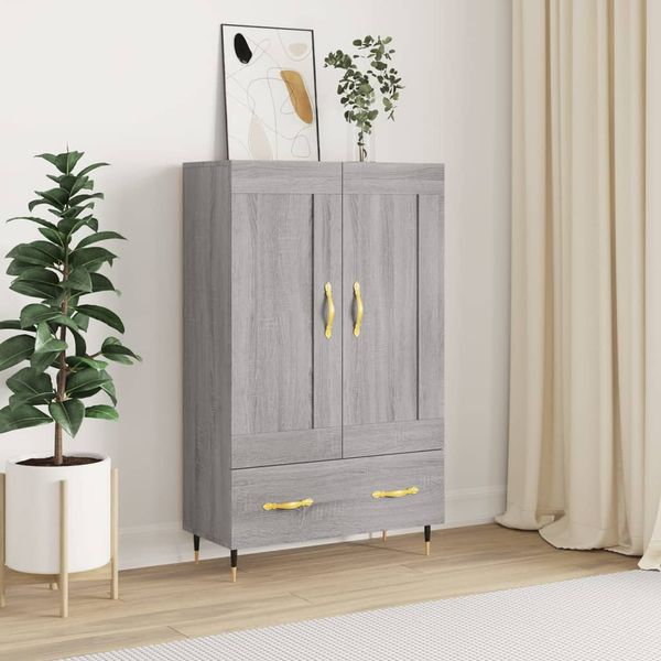 vidaXL Vysoká skrinka sivá sonoma 69,5x31x115 cm kompozitné drevo