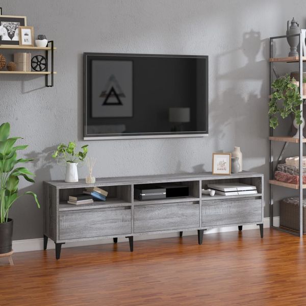 vidaXL TV skrinka sivý dub sonoma 150x30x44,5 cm kompozitné drevo