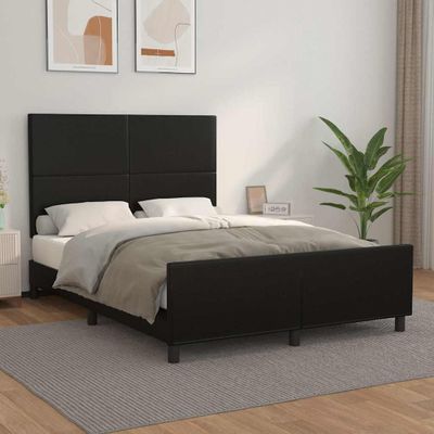 vidaXL Posteľný rám s čelom čierny 140x190 cm umelá koža