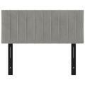 vidaXL Čelo postele bledosivé 100x5x78/88 cm zamat