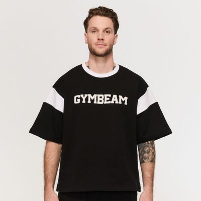 Tričko Premium Heavyweight Varsity Black - GymBeam, veľkosť XL