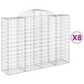 vidaXL Oblúkové gabionové koše 8 ks 200x50x140/160 cm pozink. železo