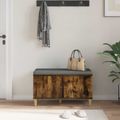 vidaXL Predsieňová lavica s vankúšom Údený Dub 80 x 38 x 46 cm