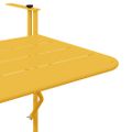 vidaXL Závesný balkónový stôl Horčicová 60 x 39 x 65 cm Oceľ